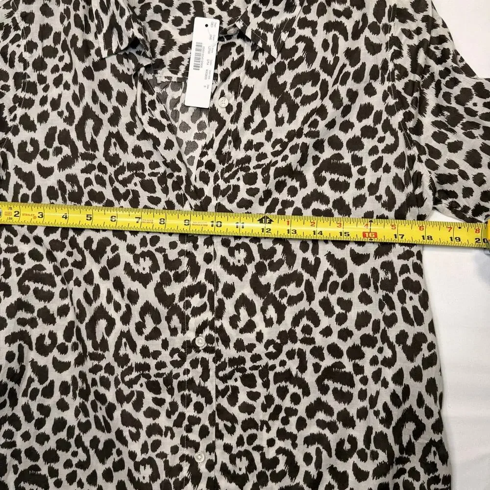 J.Crew Leopard Print Swim Cover-Up Dress Size Small Sheer NWT